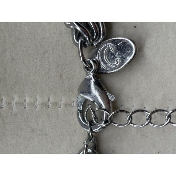 Charming Charly Chunky Geometric Blue Beaded Statement Necklace on Silver Chain - Picture 5 of 11